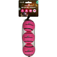 Produktbild von Holland Animal Care Dog Comets Starlight Hundespielzeug Tennisball aus Gummi Rosa Größe M 3er Pack