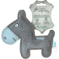 Produktbild von Holland Animal Care Doggy Doodles Hundespielzeug Esel aus Leder und Plüsch Blau Grau - 17 cm
