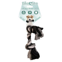 Produktbild von Holland Animal Care Floss Boss Hundeseil aus Baumwolle mit 2 Knoten Grau 30 cm - 30 cm