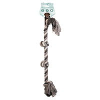 Produktbild von Holland Animal Care Floss Toss Dental Rope Hundespielzeug aus Baumwolle mit 4 Knoten Grau 85 cm