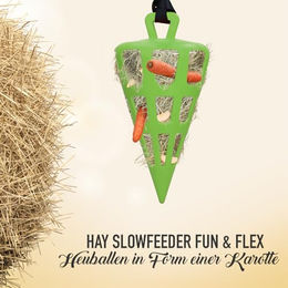 Holland Animal Care Hay Slowfeeder Fun&Flex Wurzel Heufutterautomat für Pferde aus Naturkautschuk Grün Ø 22 cm – Bild 1 von 4