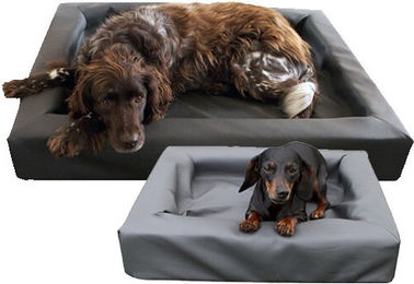 Holland Animal Care Lounge Hundebett aus Kunstleder Grau Größe L – Bild 1 von 6