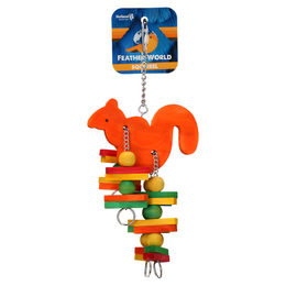 Produktbild von Holland Animal Care Vogelspielzeug Eichhörnchen aus Holz für Nymphensittiche bunt