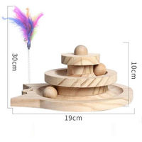 Produktbild von Holzspielzeug für Katzen Chats rotierender Trackball mit doppelschichtigem Track-Turm beige 13,5 cm