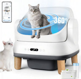 HOMALL Automatische Katzentoilette XXL Selbstreinigendes Katzenklo mit App-Steuerung Weiß – Bild 1 von 5