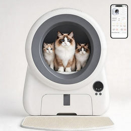HOMALL Selbstreinigende Katzentoilette Jumbo mit Luftschleier-Desodorierung für erwachsene Katzen in Grau oder Weiß – Bild 1 von 1