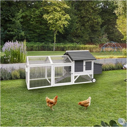 Home Deluxe Hühnerstall FERA aus Holz in Grau 224 x 107 cm – Bild 1 von 1