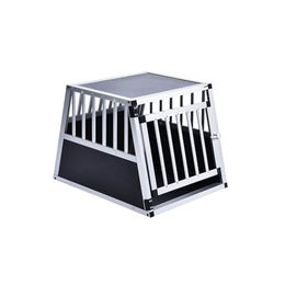 Home Deluxe Hundetransportbox SKITO M aus Aluminium und MDF in Silber/Schwarz 69 x 54 x 50 cm – Bild 1 von 7