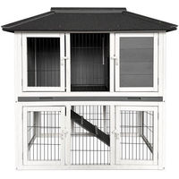 Produktbild von HOME DELUXE Kleintierstall TOCA Kaninchenstall aus Holz mit Doppelstockhaus und offenem Boden 115 x 115 x 60 cm