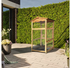HOME DELUXE Vogelkäfig PICO für Wellensittiche aus Tannenholz in Natur Braun – Bild 1 von 3