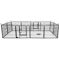 Produktbild von Home Deluxe Welpenauslauf Barki Laufstall aus Metall Schwarz 80 x 80 cm 12-teilig