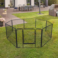 Produktbild von Home Deluxe Welpenauslauf Barki Laufstall aus Metall Schwarz 80 x 80 cm 8-teilig