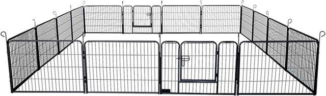 Home Deluxe Welpenauslauf BARKI Laufstall für Welpen aus Metall in Schwarz oder Blau – Bild 1 von 6