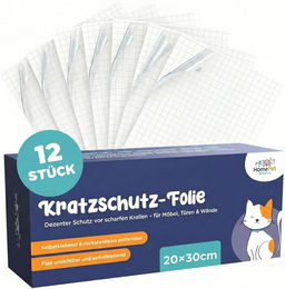 Home Pet World Kratzschutzfolie für Katzen zum Schutz von Wand und Möbeln Transparent 12 Stück 20x30 cm – Bild 1 von 5