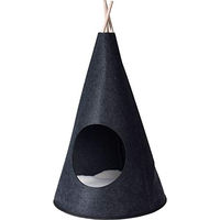 Produktbild von Home @ Styling Collection Tipi Zelt Katzenbett aus Filz Schwarz Ø 40 x 70 cm