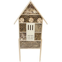 Produktbild von Home-trends24.de Insektenhotel aus Naturholz stehend mit 95 cm Gesamthöhe