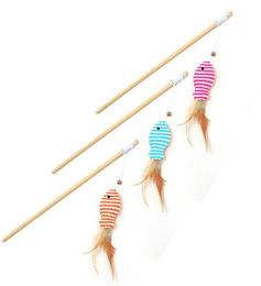 HomeBella Katzenangel K-06 aus Holz buntes Beschäftigungsspielzeug für erwachsene Katzen – Bild 1 von 2