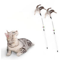 Produktbild von HomeBella Katzenspielzeug 2er Set Katzenangel K-09 buntes Beschäftigungsspielzeug für erwachsene Katzen