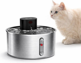 HOMELODY Katzen Trinkbrunnen aus Edelstahl mit 3,2L Fassungsvermögen, kabellos und leise mit Akku sowie 5-fach Filtersystem – Bild 1 von 5