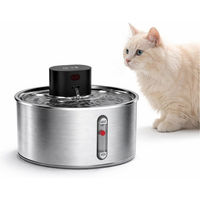 Produktbild von HOMELODY Katzen Trinkbrunnen aus Edelstahl mit 3,2L Fassungsvermögen, kabellos und leise mit Akku sowie 5-fach Filtersystem
