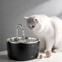 Produktbild von HOMELODY Trinkbrunnen aus Edelstahl für Katzen und kleine Hunde mit Filter 3,2L Schwarz