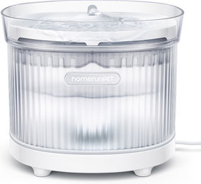 homerunPET Kabelloser Katzenbrunnen WF21 mit wiederaufladbarem Akku, BPA-frei, Weiß/Transparent – Bild 1 von 1