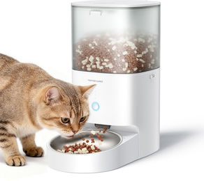 homerunPET Smarter Futterautomat mit App-Steuerung und 8 Liter Fassungsvermögen für kleine und mittelgroße Hunde mit Edelstahlschüssel in Weiß – Bild 1 von 1