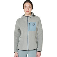 Produktbild von Hoodie Damen Teddyfleece Kapuzenjacke Slate Gray/Black Größe XS