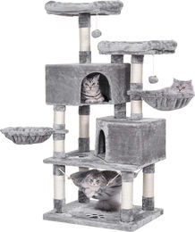 Hoppa! Katzenbaum Multi-Level mit Futterstation und Sisal-Kratzpfosten – Bild 1 von 1