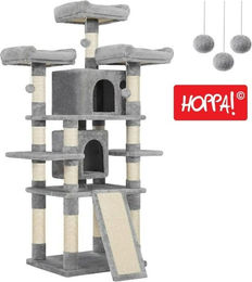 Hoppa! Kratzbaum in Hellgrau aus Spanplatte, Plüsch und Sisal – Bild 1 von 1