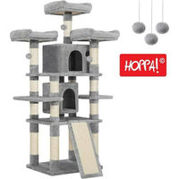 Produktbild von Hoppa! Kratzbaum in Hellgrau aus Spanplatte, Plüsch und Sisal
