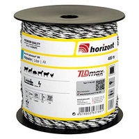 Produktbild von Horizont Turbomax Weidezaunlitze W6 Weiß 400 m Elektrozaunband mit 6 Leitern 0,30 mm