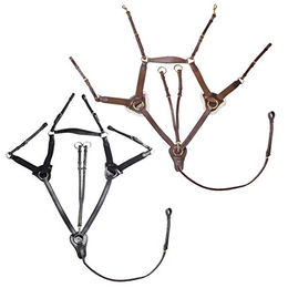 HORKA 5-Punkt-Gummihalsring Martingale für Pferde Schwarz/Silber – Bild 1 von 2