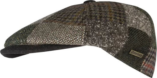 Produktbild von HORKA 6-Panel-Béret Patchwork Mütze aus Wolle Unisex Bunt Braun 60 cm