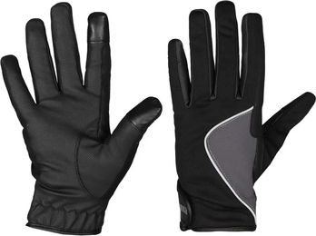 Produktbild von HORKA Allwetter-Reithandschuhe Unisex wasserdicht aus Polyester in Grau oder Schwarz Größe L
