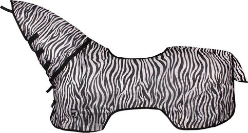 HORKA Anti-Fliegen-Reitdecke aus Nylon mit Nacken-Zebra-Druck Größe 135/185 – Bild 1 von 2