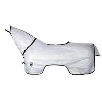 Produktbild von Horka Anti-Fly-Reitdecke mit Hals weiß Größe 135/185