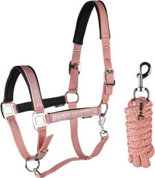 Horka Brilliance Set aus Halfter und Longiergurt für Pferde aus Biothane in Rosa – Bild 1 von 1