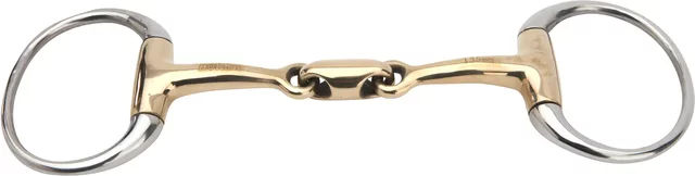 Produktbild von HORKA Bustrens Gebiss für Shetlandponys doppelt gebrochen in Gold aus Metall 14 mm Größe 14,5