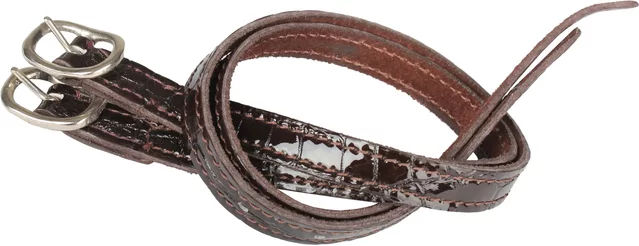HORKA Croco-Lacklederriemen Paar aus Leder in Braun oder Schwarz – Bild 1 von 3