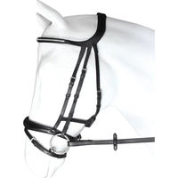 Produktbild von HORKA Crown Trense aus Leder mit zurückgeschnittenem Kopfstück Schwarz für Warmblut WB