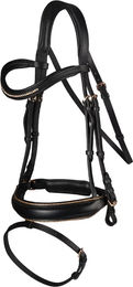 Produktbild von HORKA Deluxe Full Trense aus Leder in Schwarz für Pferde