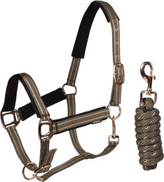 Produktbild von HORKA Deluxe Halfter und Longiergurt Set aus Nylon für Pferde