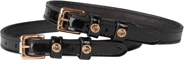 Produktbild von HORKA Doppeltes Leder-Esporenband mit glänzender Oberfläche in Schwarz