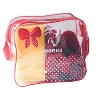 Produktbild von HORKA Dot Putztasche für Pferde mit Pferdehaar Bürsten-Set in Rot