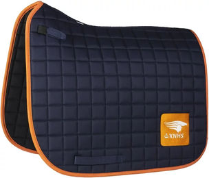Produktbild von HORKA Dressur Schabracke KNHS aus Baumwolle für Ponys in Orange und Blau