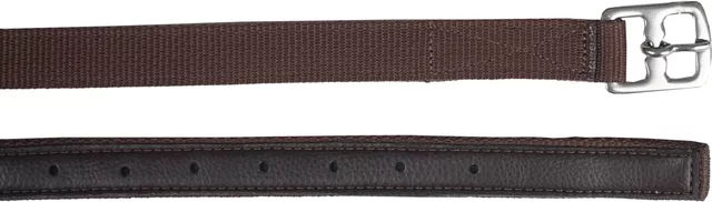 HORKA Dressur Steigbügelriemen aus Nylon und Leder in Braun 135 cm – Bild 1 von 2