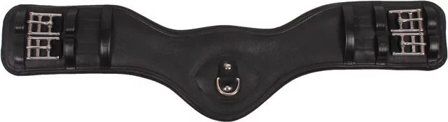 HORKA Dressurgurt Anatomisch aus Leder Schwarz 50cm – Bild 1 von 2