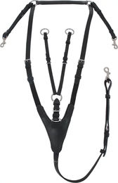 HORKA Elastic Jagdgeschirr mit abnehmbarem Martingal für Pferde in Schwarz/Silber – Bild 1 von 3