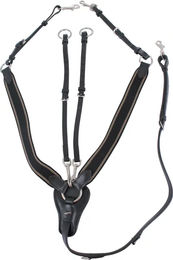 HORKA Elastisches Jagdgeschirr aus Leder Schwarz Größe Pony – Bild 1 von 3